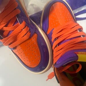 Nike Kids Vibrant Orange and Purple Sneakers